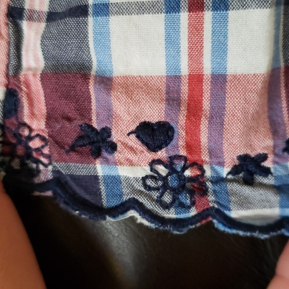 Red, white, and blue plaid skort - Picture 2 of 3